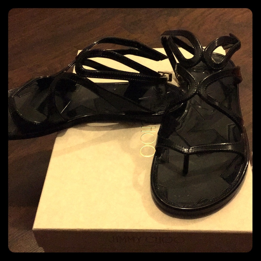 Jimmy Choo black jelly sandals size 38